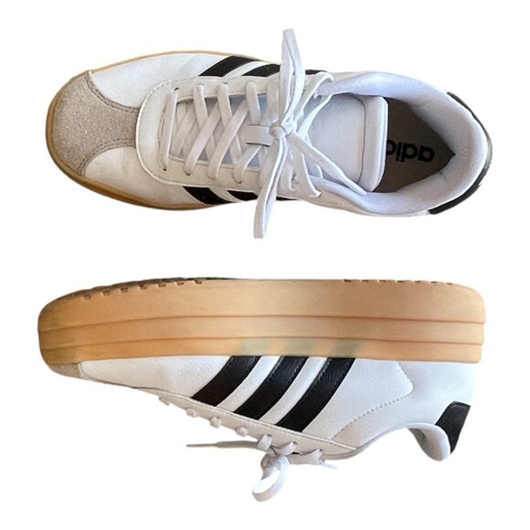 Adidas VL Court Bold Platform Sneaker in Black & White - Size 7 - Picture 10 of 10